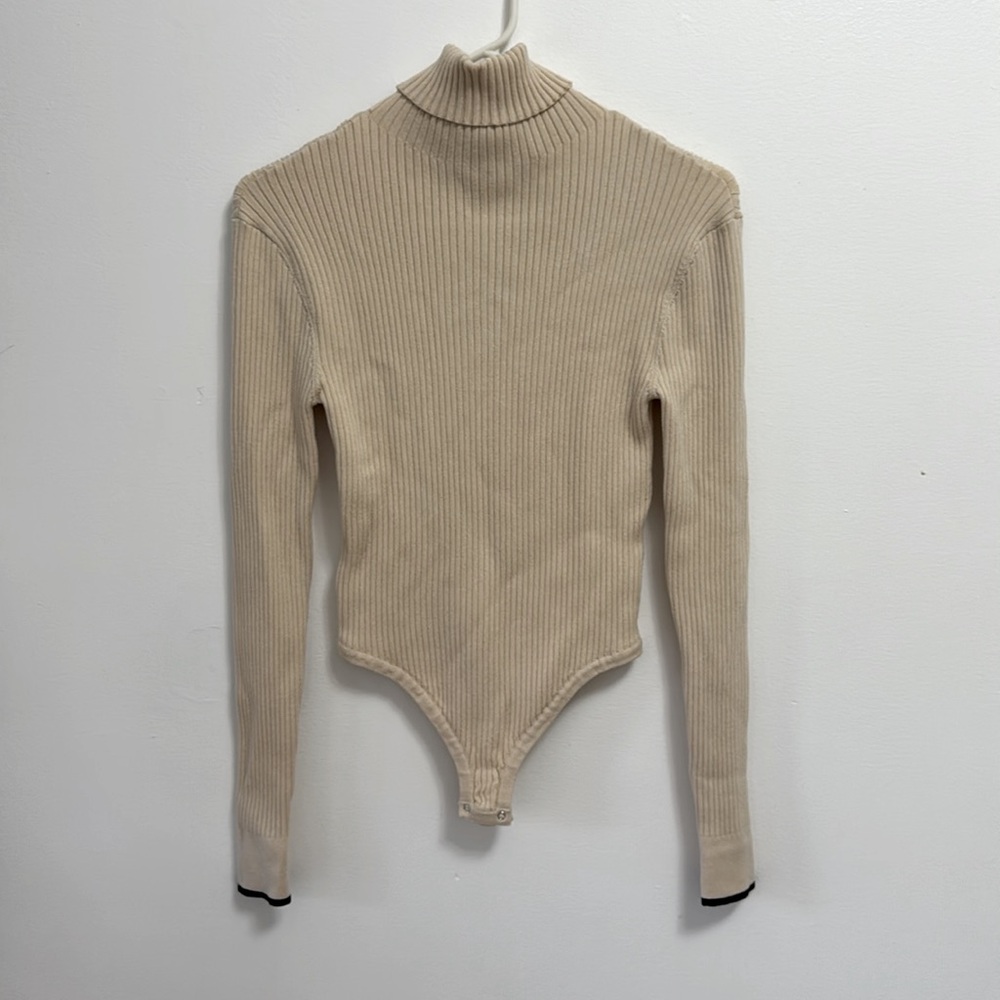 Live The Process Ribbed Bodysuit – Beige - Picture 2 of 7